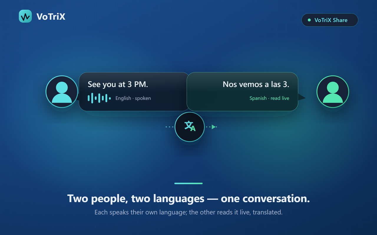 VoTriX live captions on a phone